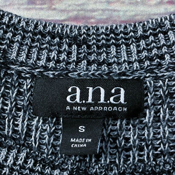 ana Womens Sweater Top size Small Gray Pullover Tunic Short Dress Cotton Stretch - Picture 4 of 10